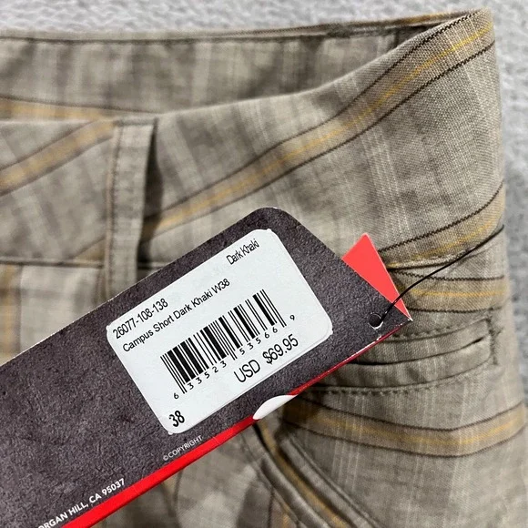 Fox Racing Skater Chino Shorts Men's 38 Dad Casual Plaid Dark Khaki - Picture 8 of 13